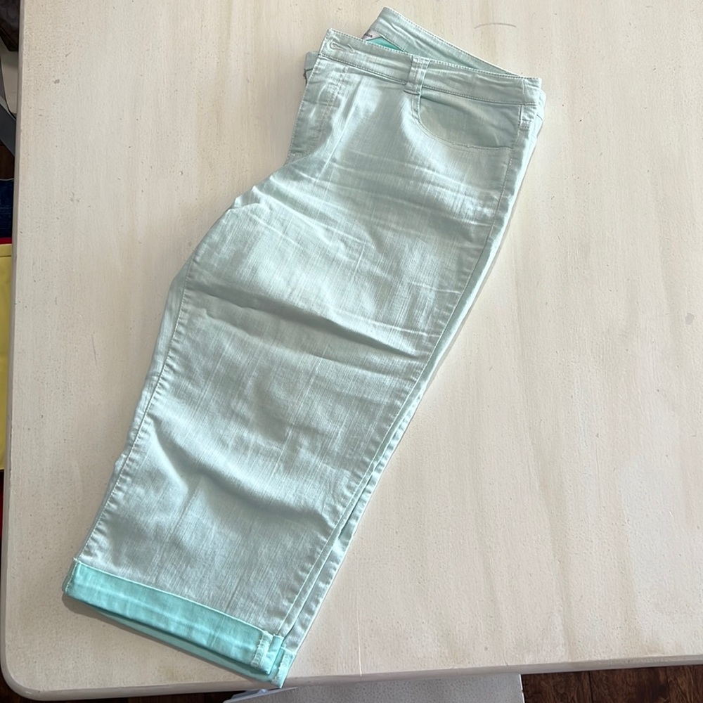 Christopher & Banks capris pants, Teal, size 16.